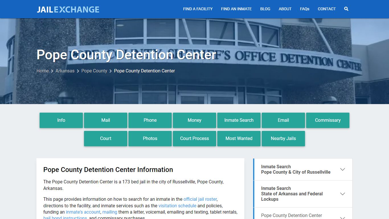 Pope County Detention Center, AR Inmate Search, Information - Jail Exchange