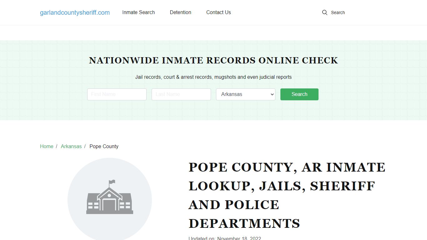 Pope County, AR INMATE Search, JAILS, SHERIFF Office, Police